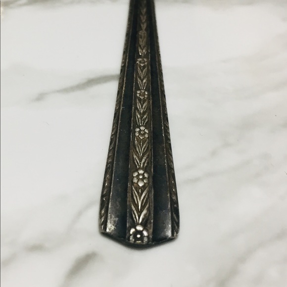 Sterling Silver Plate Spoon Ring Vintage Floral - Picture 3 of 8